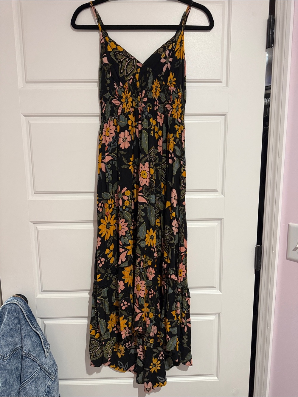 Floral Corset Back Adjustable Strap V neck dress